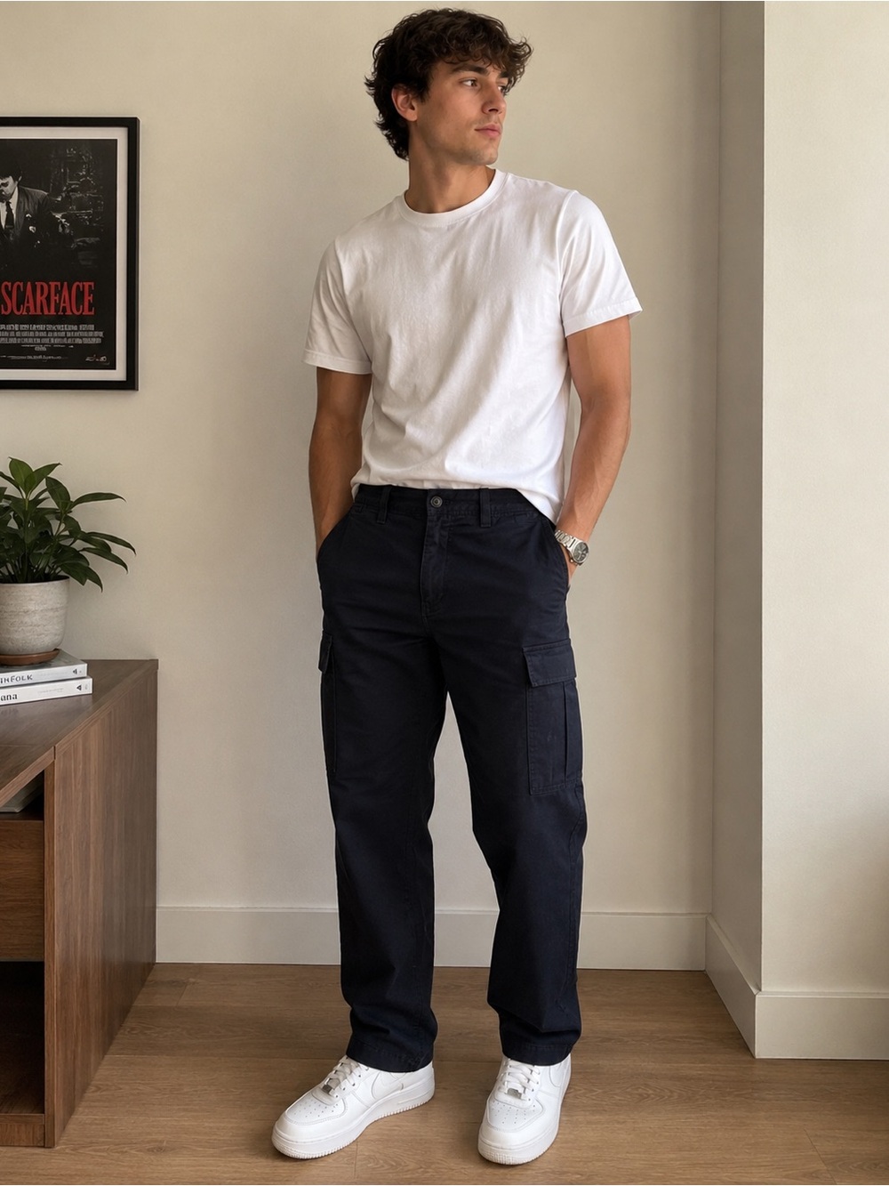 Men’s GAP Black Cargo Pants Size 34” X 32” EUC